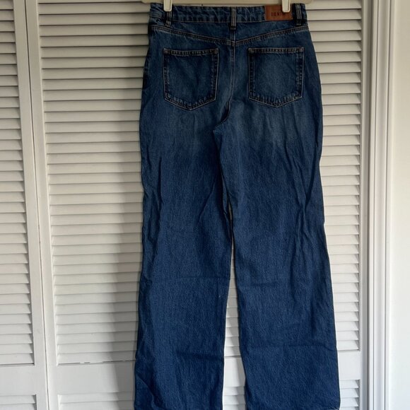 Sezane Wide Leg Jeans In Deep Blue Size 40 - Picture 3 of 4